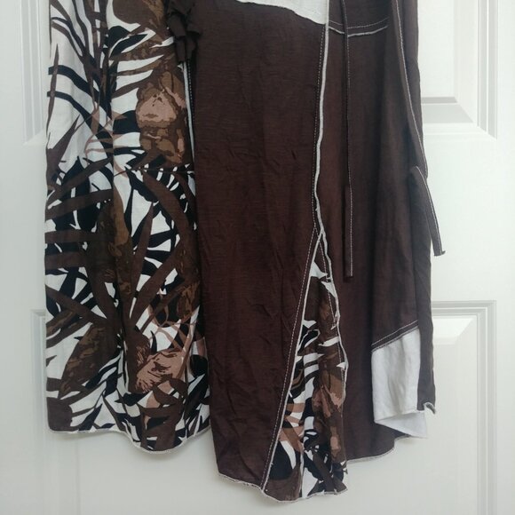 Jane & John brown white patchwork linen dress lagenlook size XL - Picture 5 of 15